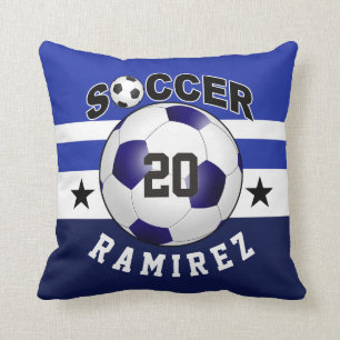 Fotbollssporter - eget namn  Kobolt Kudde