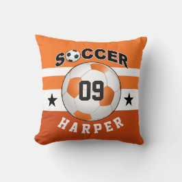 Fotbollssporter - eget namn| orange kudde