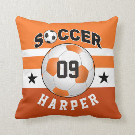 Fotbollssporter - eget namn| orange kudde