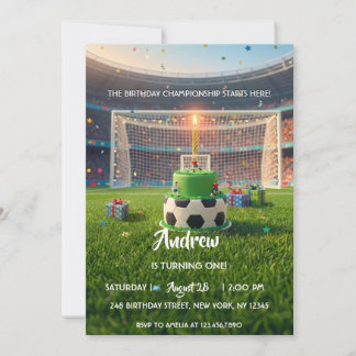 Fotbollsstadion Sportmål Födelsedagsfest Inbjudningar