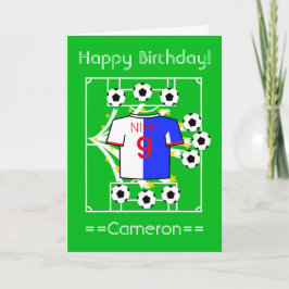 Fotbollsstjärna (blåa och vita halvor) kort