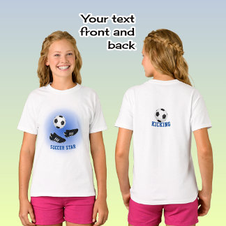 Fotbollsstjärna lägg till namn och text dubbelsidi t shirt