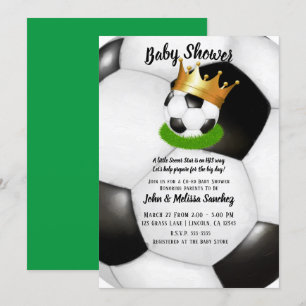 Fotbollsstjärna Royal Gold Crown Co-ed Baby Shower Inbjudningar