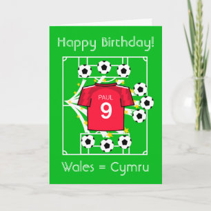 Fotbollsstjärna Wales Cymru Kort