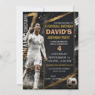 Fotbollsstjärnan RONALDO Födelsedagsinbjudan Inbjudningar