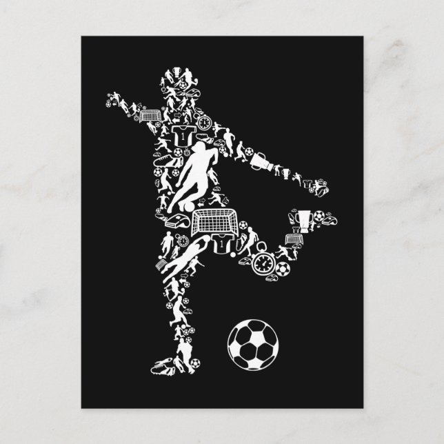 Fotbollssymboler - fotstegsspelare vykort (Framsida)