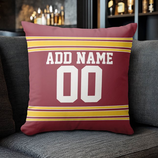 Fotbollsteamet Jersey med eget namn Kudde (Custom Sporty Pillow)