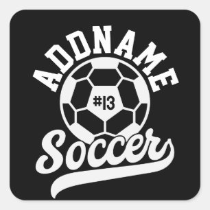 Fotbollsteamets Personlig för fotbollsspelare ADD Fyrkantigt Klistermärke
