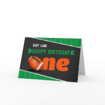 Fotbollstema 1-års födelsedagskort
