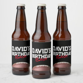 Fotbollstema Födelsedagsfest Beer Flaska-etikett Ölflaska Etikett