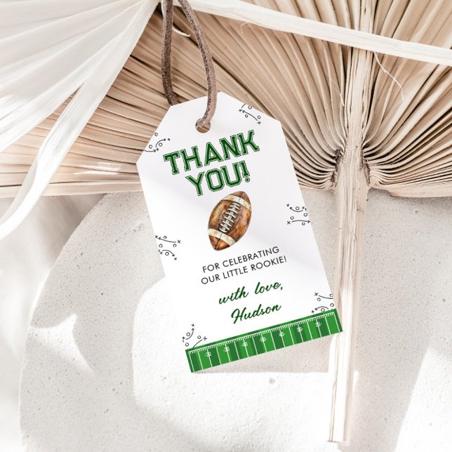 Fotbollstema födelsedagsfest Första året på planen Presentetikett (Skapare uppladdad)