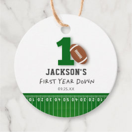 Fotbollstema - första året efter födelsedag gåvor etiketter