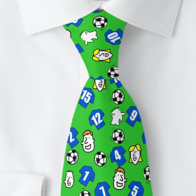 Fotbollstema med blå Shirts Slips (Close up)