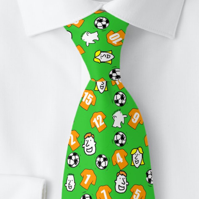 Fotbollstema med Orange Guld Shirts Slips (Close up)