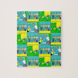 Fotbollstema med spelare och Fläkt Pussel