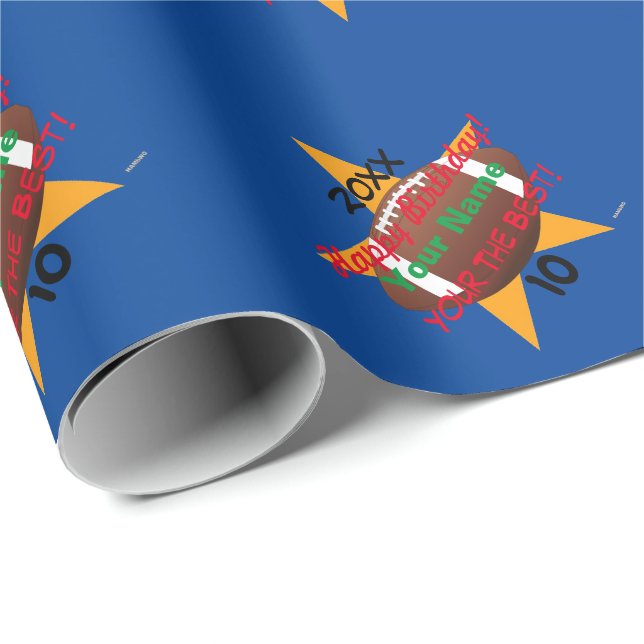 Fotbollstema Personlig Birthday Gift Wrap Presentpapper (Rullad Hörn)