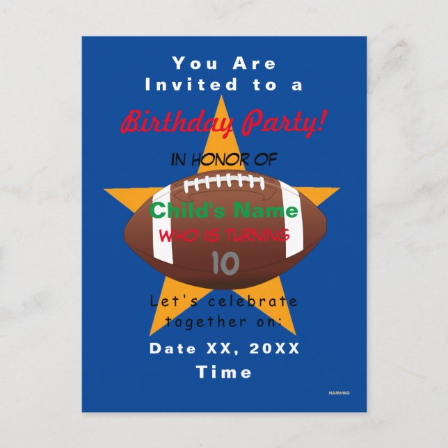 Fotbollstema Pojkar Postkort Inbjudan HAMbyWG (Framsida)