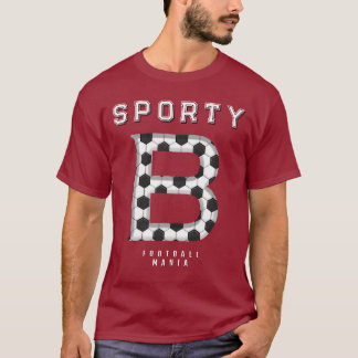 Fotbollstextur Initial Sportig Typografi  T Shirt