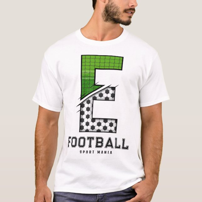 Fotbollstextur Initial Sportig Typografi  T Shirt (Framsida)