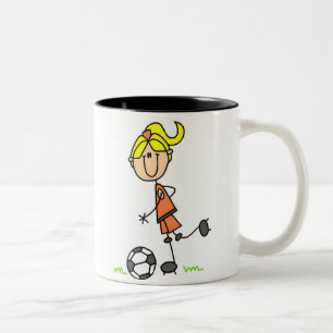 Fotbollstick figurmugg Två-Tonad mugg