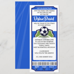 FOTBOLLSTICKET Bar Mitzvah-inbjudan Inbjudningar