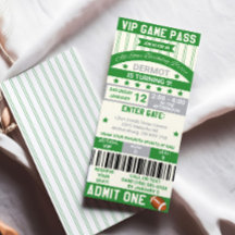 Fotbollsticket Födelsedagsinbjudan