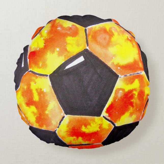 Fotbollstjärna Rund Kudde (Framsidan)