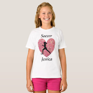 Fotbollstjej Hjärta, Personlig Namn fotbollstjej T Shirt