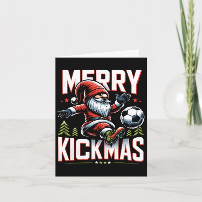 Fotbollstomte God Jul-Kick  Kort (Framsida)