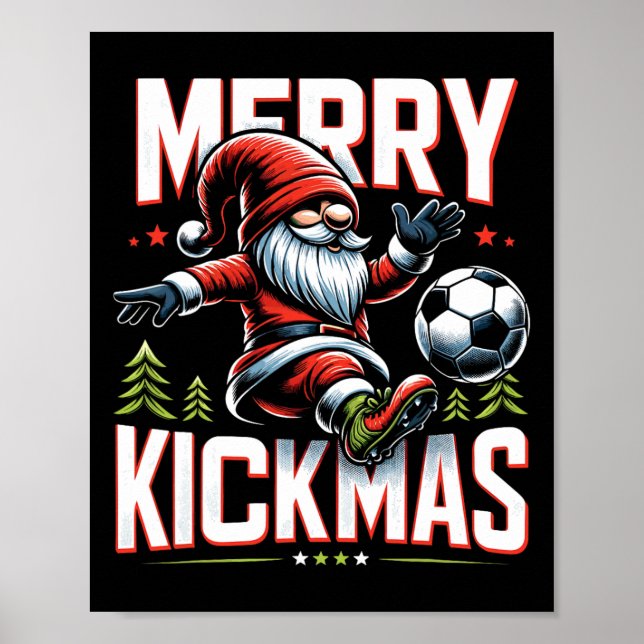 Fotbollstomte God Julkick  Poster (Framsidan)