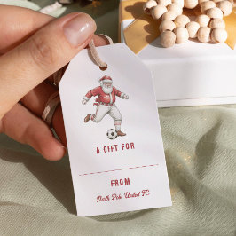 Fotbollstomte Personlig jul Presentetikett