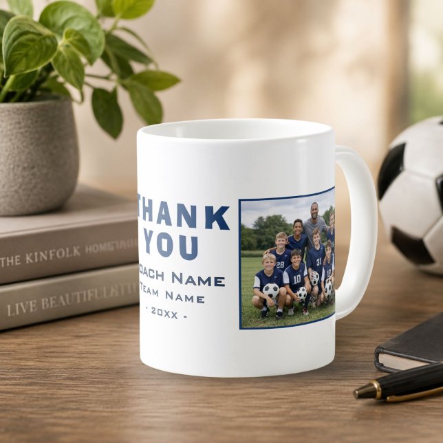 Fotbollstränare Tack Lagfoto Kaffemugg (Skapare uppladdad)