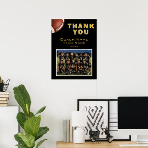 Fotbollstränare Teamnamn Foto Tackkort Poster
