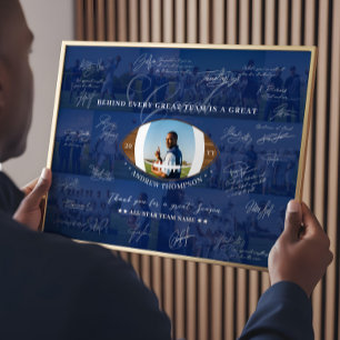 Fotbollstränarens uppskattningscollage Lagsignatur Poster