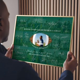 Fotbollstränarens uppskattningscollage Lagsignatur Poster