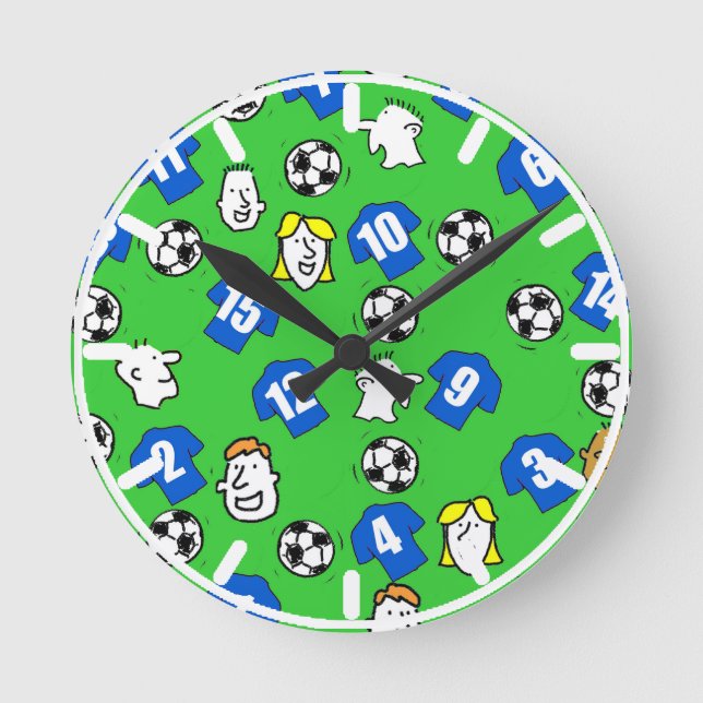 Fotbollströja design med blå tröjor rund klocka (Framsida)