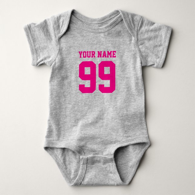 Fotbollströja flicka bodysuit | Söt babykläder Tee Shirt (Framsida)