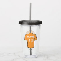 Fotbollströja i orange. Supporter Fan