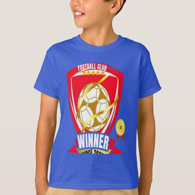 Fotbollsvinnare Boys T-Shirt - Golden Medal-design (Framsida)