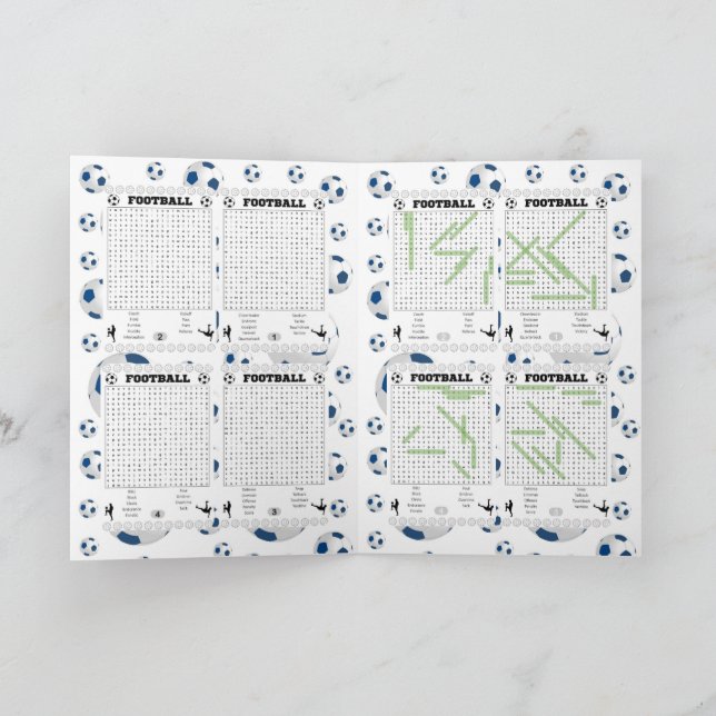 Fotbollsvisitkort för ord helgkort (Inuti)