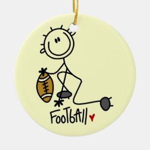 FotbollT-tröja och gåvor för stick figur Julgransprydnad Keramik