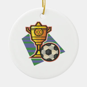 Fotbolltrofé Julgransprydnad Keramik