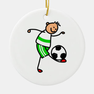 Fotbollunge Julgransprydnad Keramik