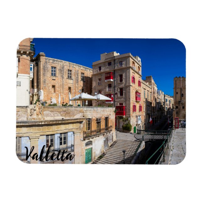 Fotbro, smal gata med trappor i Valletta Magnet (Horisontell)