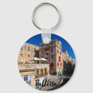 Fotbro, smal gata med trappor i Valletta Nyckelring