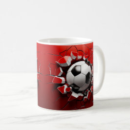 Fotbrytning genom vägg - dynamisk 3D-mug Kaffemugg