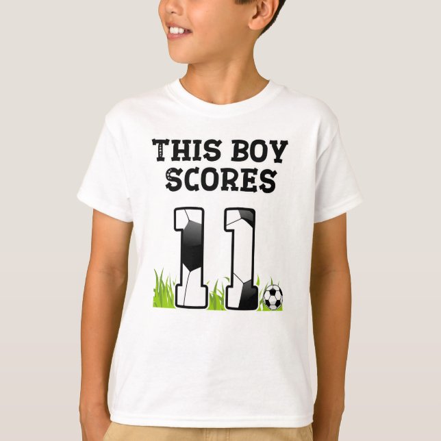 Fotdag - 11 år gammal pojke - 11:e födelsedagen t shirt (Framsida)