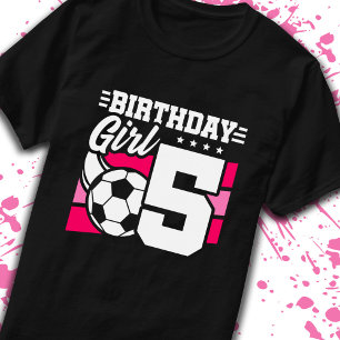 Fotdag 5 år gammal flicka 5:e födelsedagen t shirt