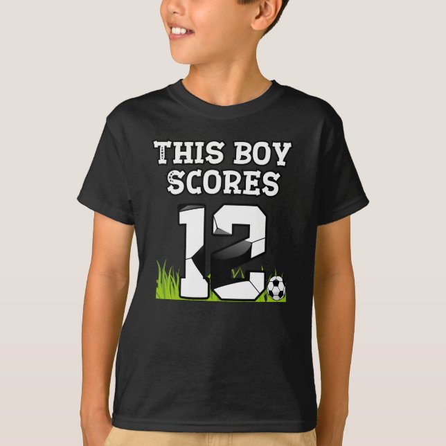 Fotdag - tolv år gammal pojke - 12:e födelsedag t shirt (Framsida)