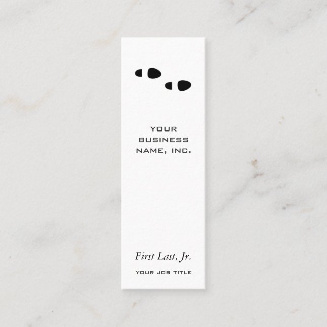 Foten kliver mini visitkort (Framsida)